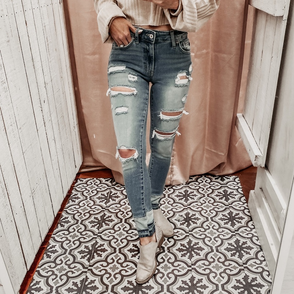 KanCan Sunset Blvd Mid Rise Ankle skinny